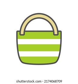 Beach bag linear icon with colored fill.Vector illustration.