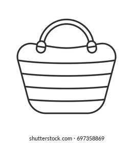 Beach bag linear icon. Thin line illustration. Beach tote. Contour symbol. Vector isolated outline drawing