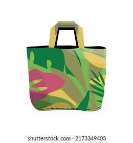 Beach bag in a realistic style.