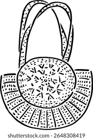 Beach Bag Sketch for Travel or Cafe Product Labels
