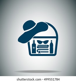 Beach bag vector icon