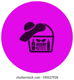 Beach bag vector  icon