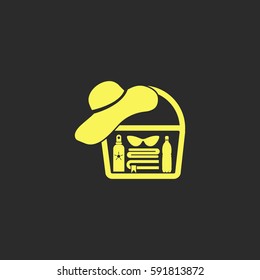 Beach bag vector  icon.