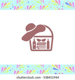 Beach bag vector icon on white background. Isolated illustration. Business picture.