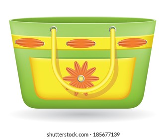 beach bag vector illustration isolated on white background