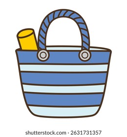 Beach bag vector illustration isolated on white background 