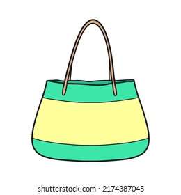 Ilustración vectorial de bolsas de playa.
Bolsa de compras. Accesorio femenino de verano.