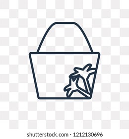 Beach bag vector outline icon isolated on transparent background, high quality linear Beach bag transparency concept can be used web and mobile