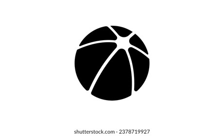 Beach ball, black isolated silhouette