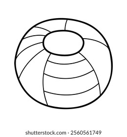 Beach ball in black outline. Clip art for your projects.