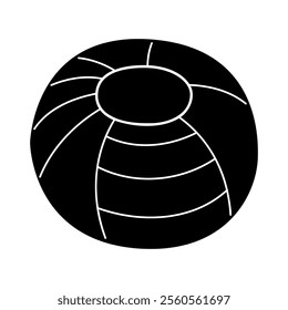 Beach ball in black and white. Clip art for your projects.