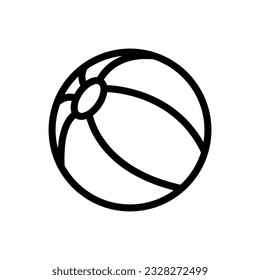 beach ball black white icon in line style. icons for logos, websites, apps, and more