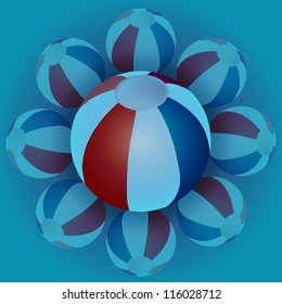 Beach Ball blue background