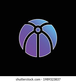 Beach Ball blue gradient vector icon
