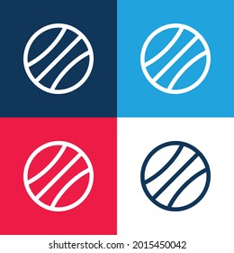 Beach Ball blue and red four color minimal icon set