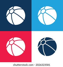 Ball blau und rot - vier Farben minimaler Icon Set