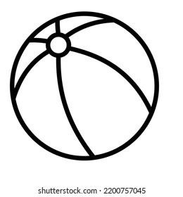 Beach ball Bold Line Vector icon which can easily modify or edit

