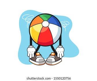 Beach ball broken spirit cartoon. Mascot Character vector.