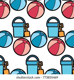 beach ball bucket shovel toy accessories vacation pattern