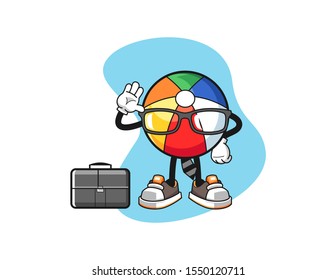 Beach ball businessman cartoon. Mascot Character vector.