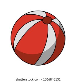 Beach ball cartoon isolated