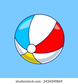 Beach Ball Cartoon Vector Icons Illustration. Flat Cartoon Concept. Suitable for any creative project.