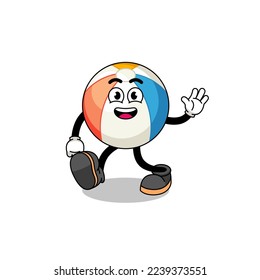 beach ball cartoon walking , character design