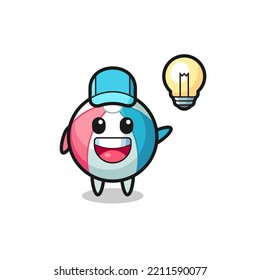 beach ball character cartoon getting the idea , cute design