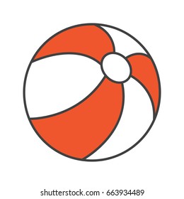 Beach ball color icon. Isolated vector illustration