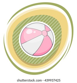 Beach ball colorful icon. Vector illustration in cartoon style
