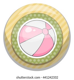 Beach ball colorful icon. Vector illustration in cartoon style