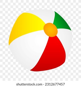 Beach ball, colorful striped ball, vector illustration.