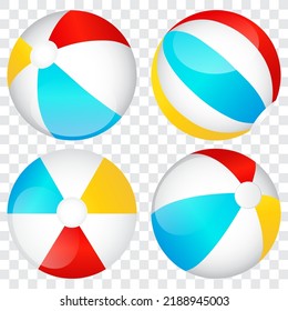 Beach ball different angles, vector illustration.