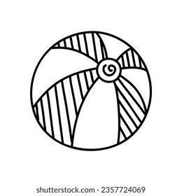 beach ball doodle icon isolated illustration
