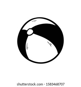 beach ball doodle icon vector hand drawing 