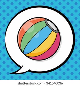 beach ball doodle, speech bubble