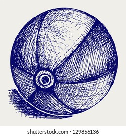 Beach ball. Doodle style