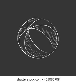 Beach ball. Drawn in chalk icon.