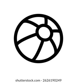 Beach ball. Editable stroke vector icon.