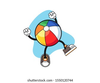 Beach ball excited cartoon. Mascot Character vector.