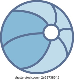 Beach Ball Filled Blue Tone Icon