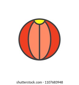 Beach ball filled outline icon, line vector sign, linear colorful pictogram isolated on white. Striped ball symbol, logo illustration. Pixel perfect vector graphics