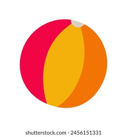 Beach ball. Flat color icon on a white background