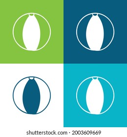 Beach Ball Flat four color minimal icon set