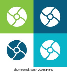 Beach Ball Flat four color minimal icon set