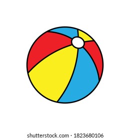 Beach ball flat icon. Design template vector