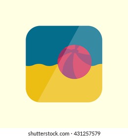 beach ball flat icon. beach ball icon in flat design style