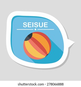 Beach ball flat icon with long shadow