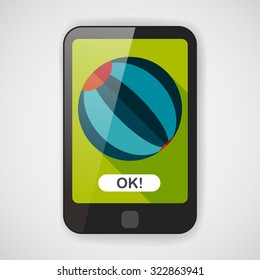 Beach ball flat icon with long shadow