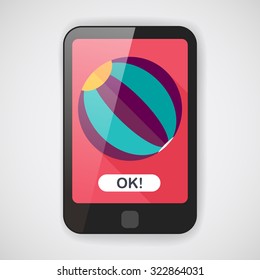 Beach ball flat icon with long shadow